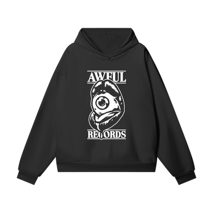 The Big Awful Hoodie in black beauty, front view