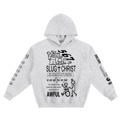 Slug Christ Pediatric Hospital: Hoodie in Flower Grey, front view