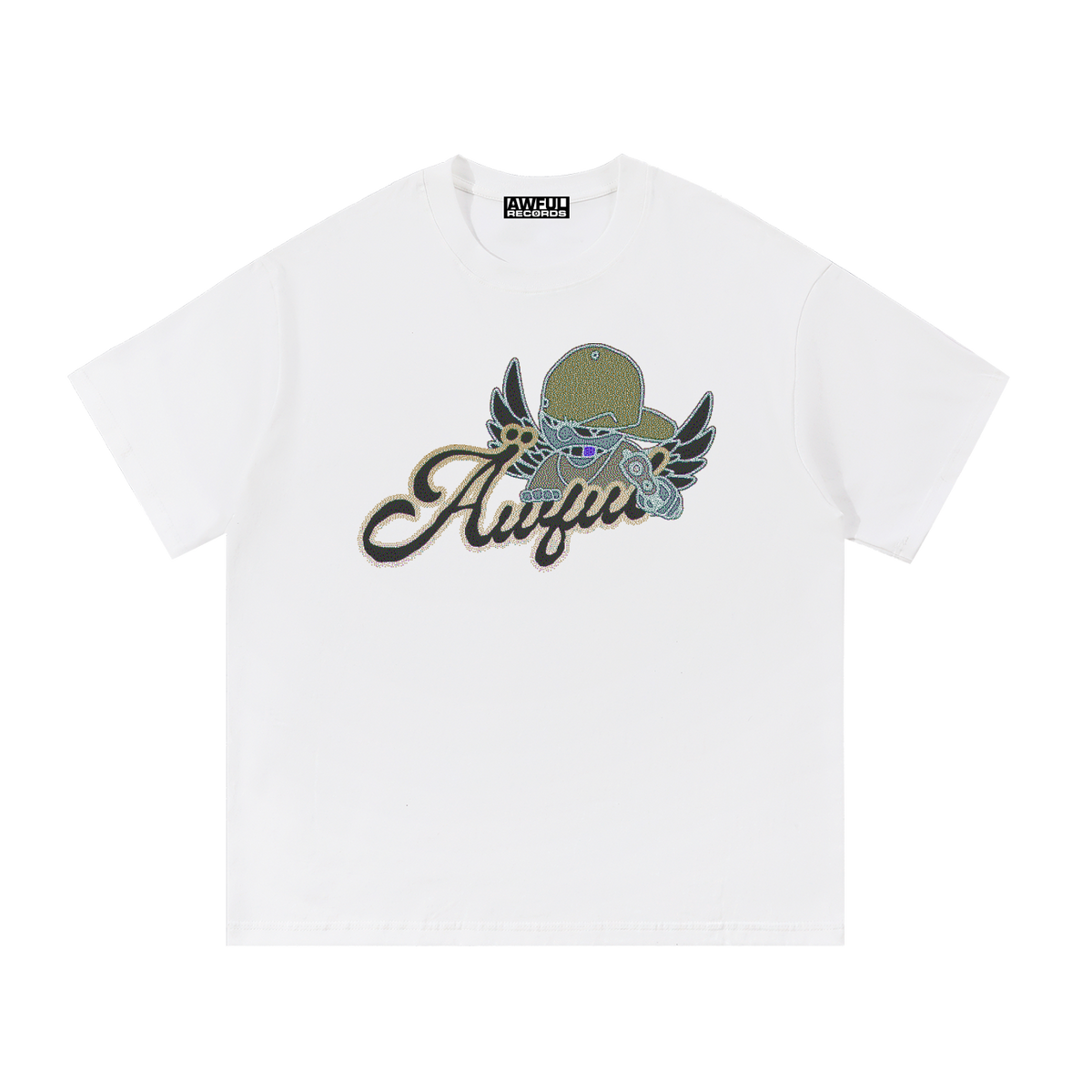 Awful Angels Tee in white, front view