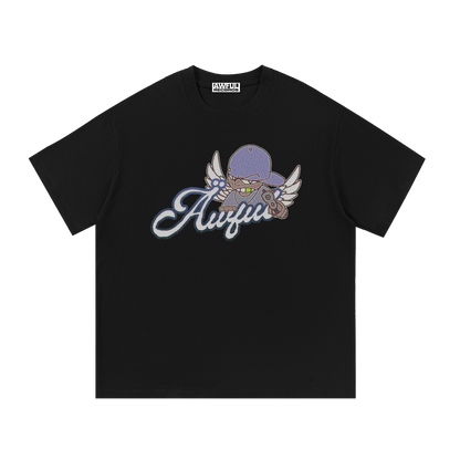 Awful Angels Tee in black, front view
