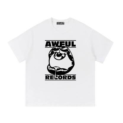 Awful Mouthful Tee in white, front view