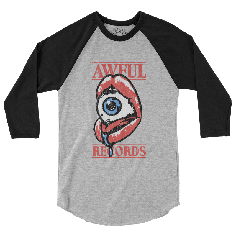 Vintage Awful Records Raglan alternate view
